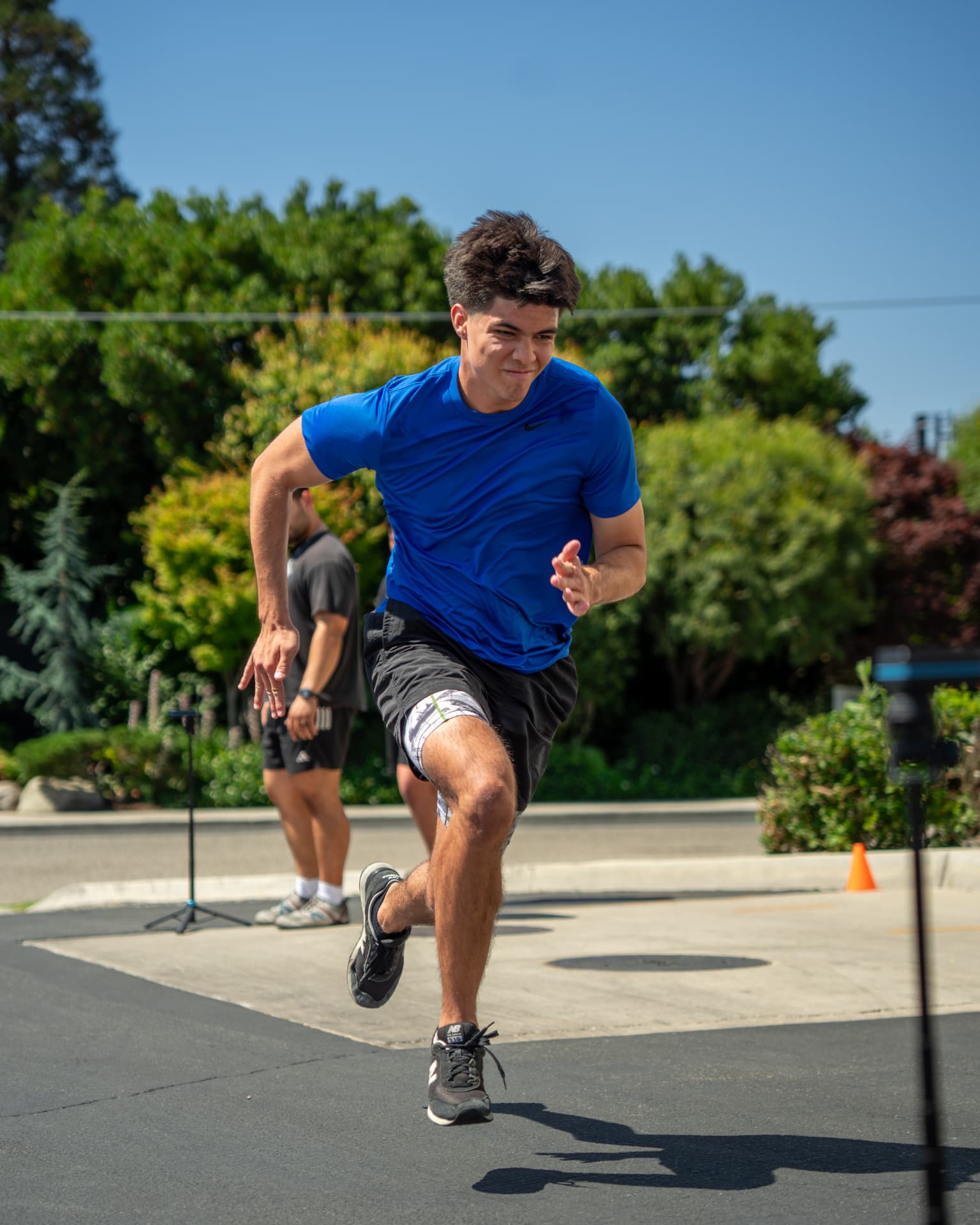 Athlete sprinting during a speed session